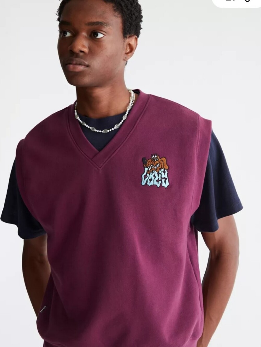 OBEY Men's Purple Slide Fleece Vest - Medium